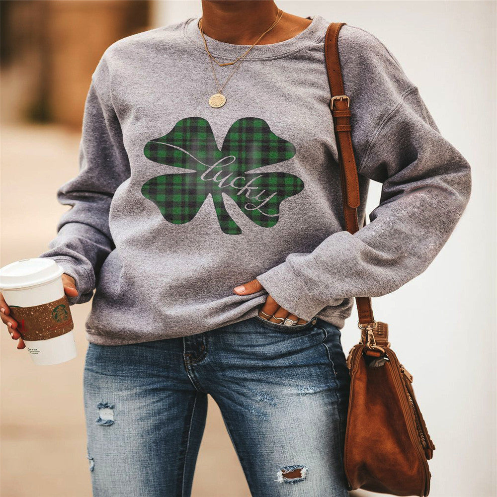 Exklusives Kleeblatt-Design Damen Sweatshirt, lässig von berg-feldt