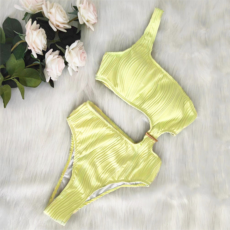 Haut de bikini asymétrique côtelé Berg-Feldt pour femme