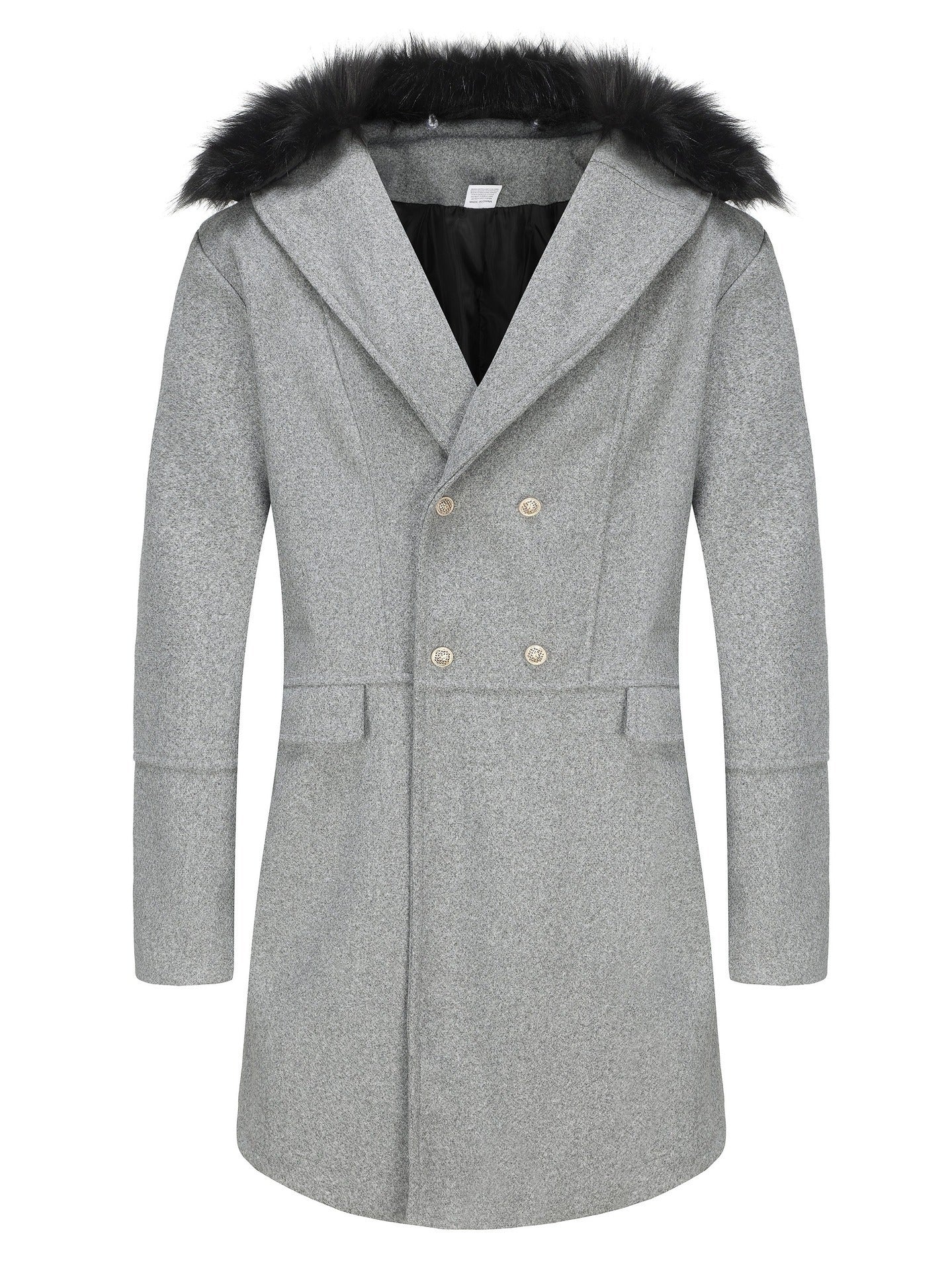 Elegant long men's coat with luxurious fur collar Berg-Feldt