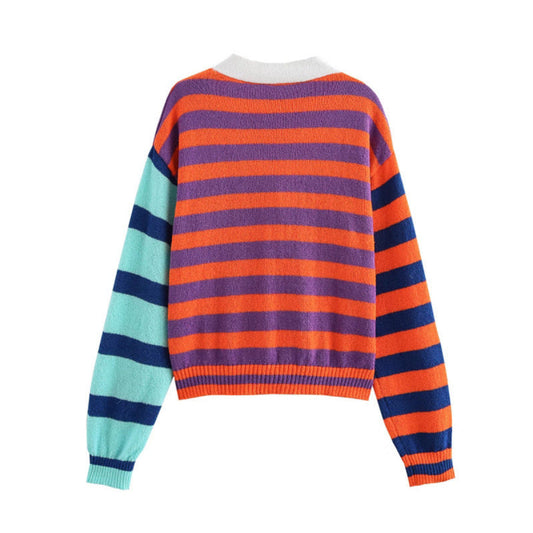 Women's Cozy Striped Cardigan Sweater berg-feldt
 - berg-feldt