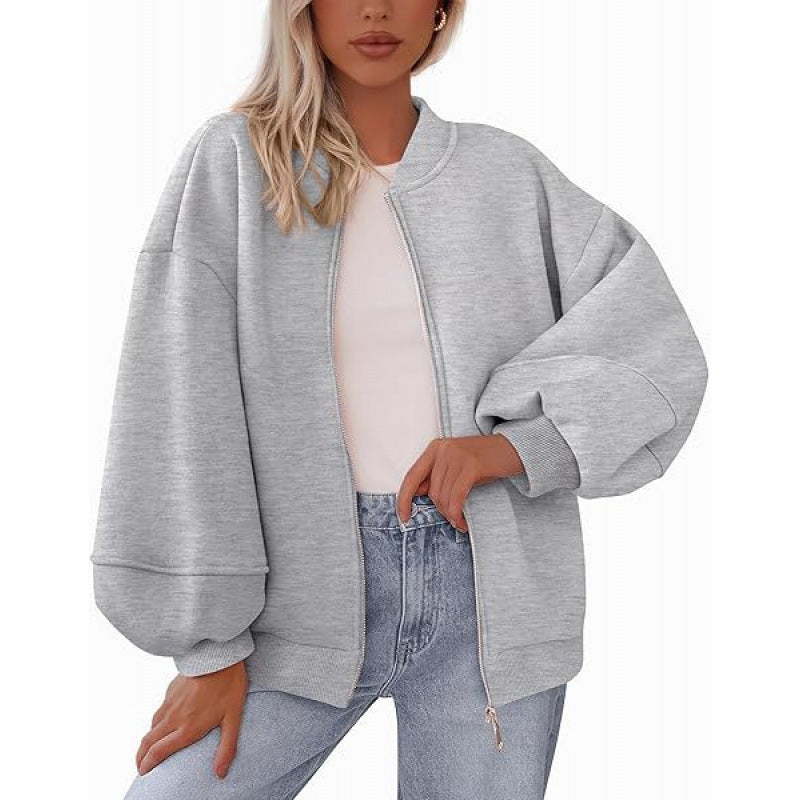 Veste décontractée oversize pour femme avec fermeture éclair et manches ballon Berg-Feldt