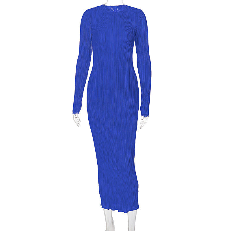 Elegantes Maxikleid für Damen mit raffiniertem Faltenwurf und langen Ärmeln von berg-feldt