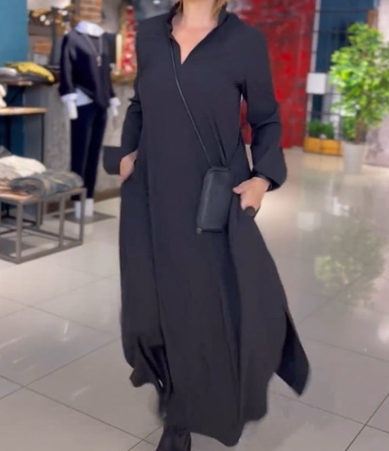 Maxikleid für Damen mit langen Ärmeln und Taschen von berg-feldt