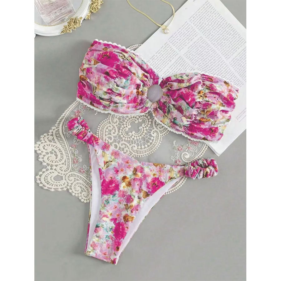 Ensemble de bikini froncé à fleurs Berg-feldt pour femme