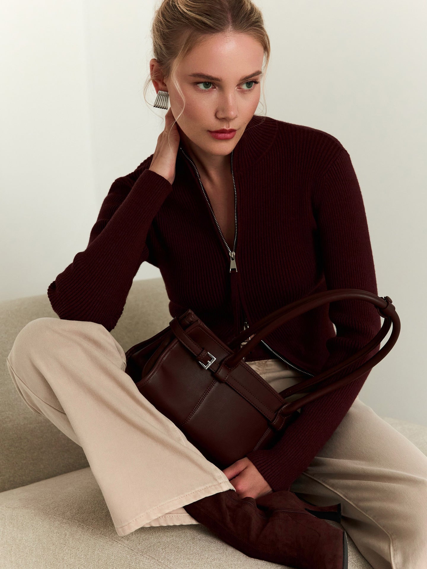 Gilet zippé en maille pour femme Berg-feldt