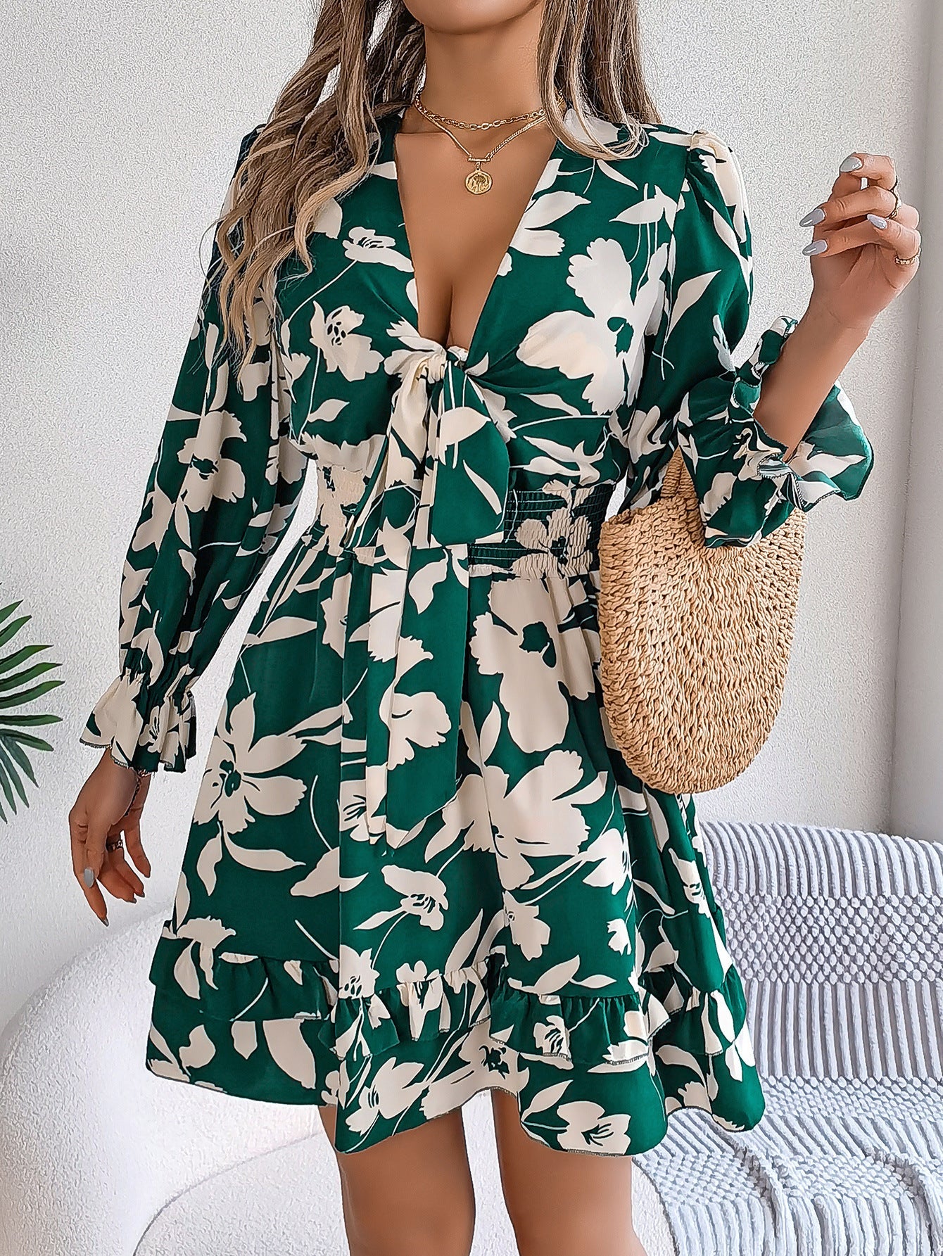 Robe chemise pour femme avec motif floral et coupe ajustée berg-feldt