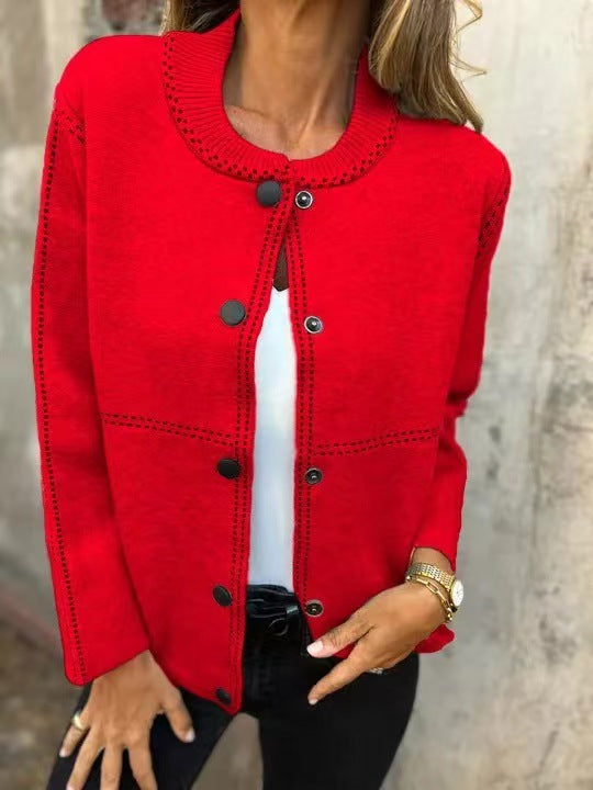 Cardigan ample à boutons et coutures décoratives pour femme Berg-Feldt