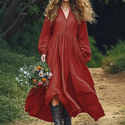 Robe longue bohème à manches bouffantes amples par berg-feldt