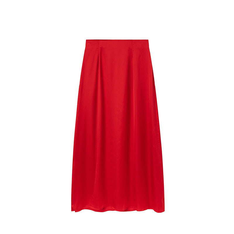 Jupe longue plissée taille haute pour femme Berg-Feldt