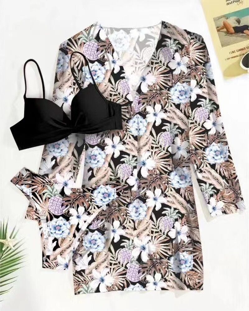 Ensemble de plage et bikini assorti imprimé tropical berg-feldt