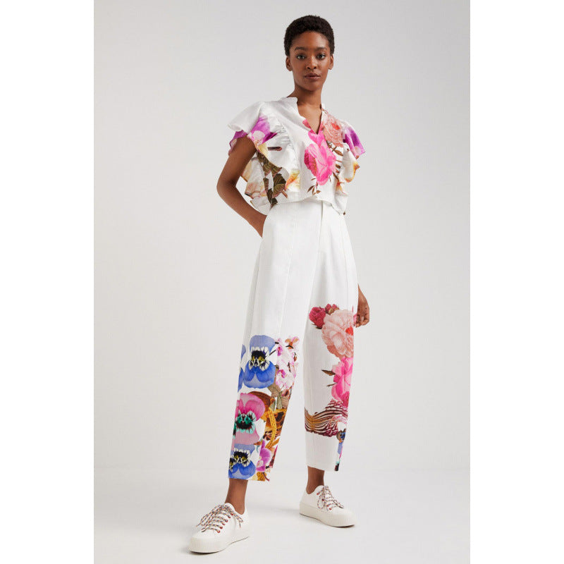 Blouse motif floral et pantalon ample berg-feldt pour femme