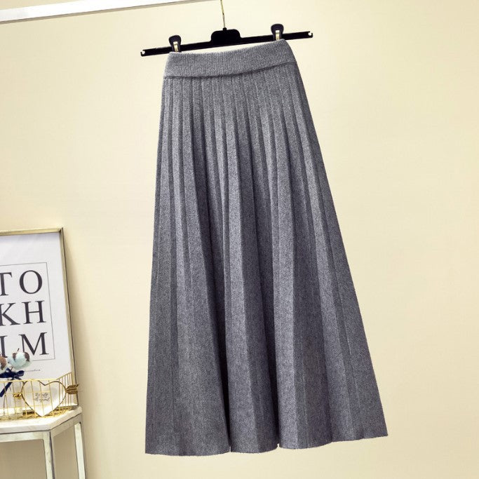 Damen Plissierter Maxi-Rock aus hochwertigem Strickstoff Berg-Feldt