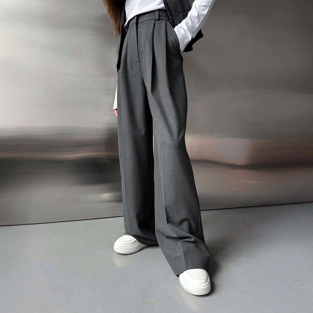 Women's High-Waisted Wide Leg Tailored Trousers by berg-feldt