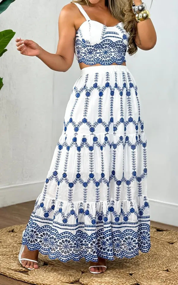 Ensemble Haut fleuri et jupe longue pour femme par berg-feldt