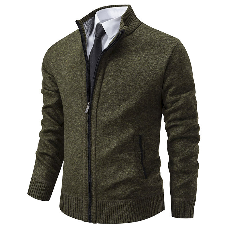 Herren sportliche Strickjacke mit Stehkragen und Reißverschluss Berg-Feldt