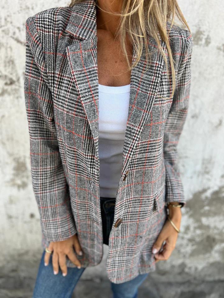 Berg-Feldt | Lange Hahnentritt Wollanzugjacke