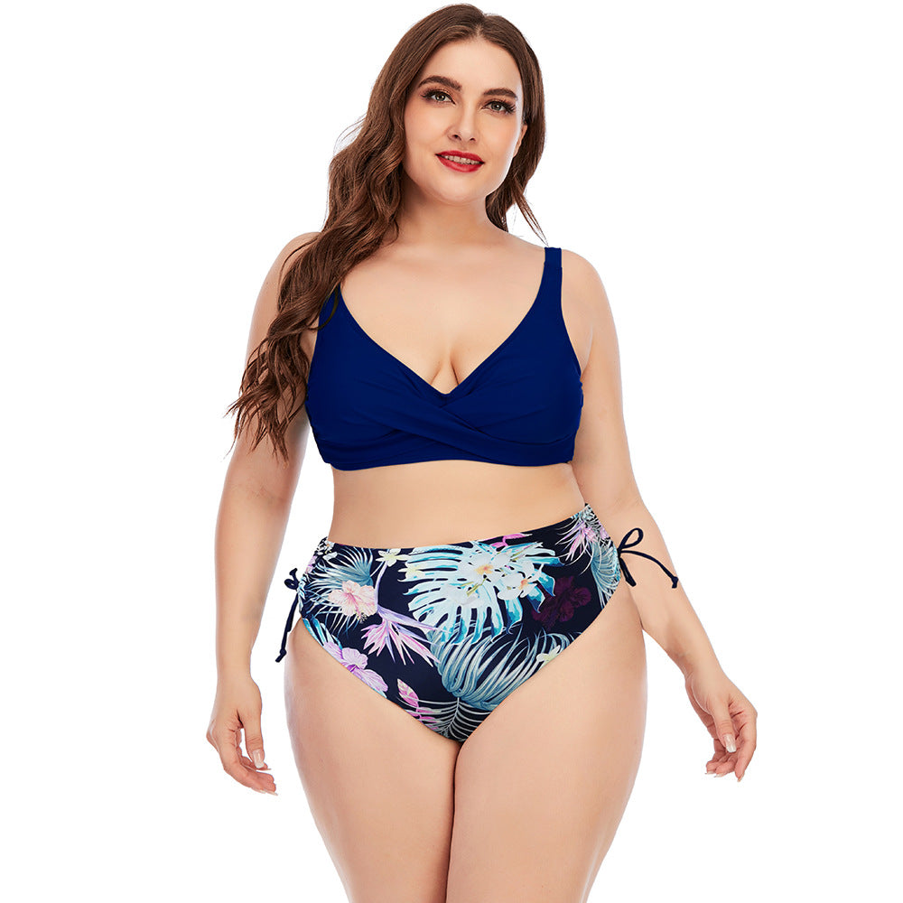 Haut de bikini Berg-Feldt pour femme : Encolure cache-cœur froncée et taille haute
