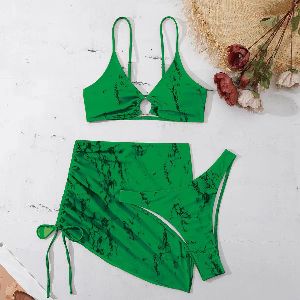 Ensemble de bikini pour femme imprimé marbre berg-feldt