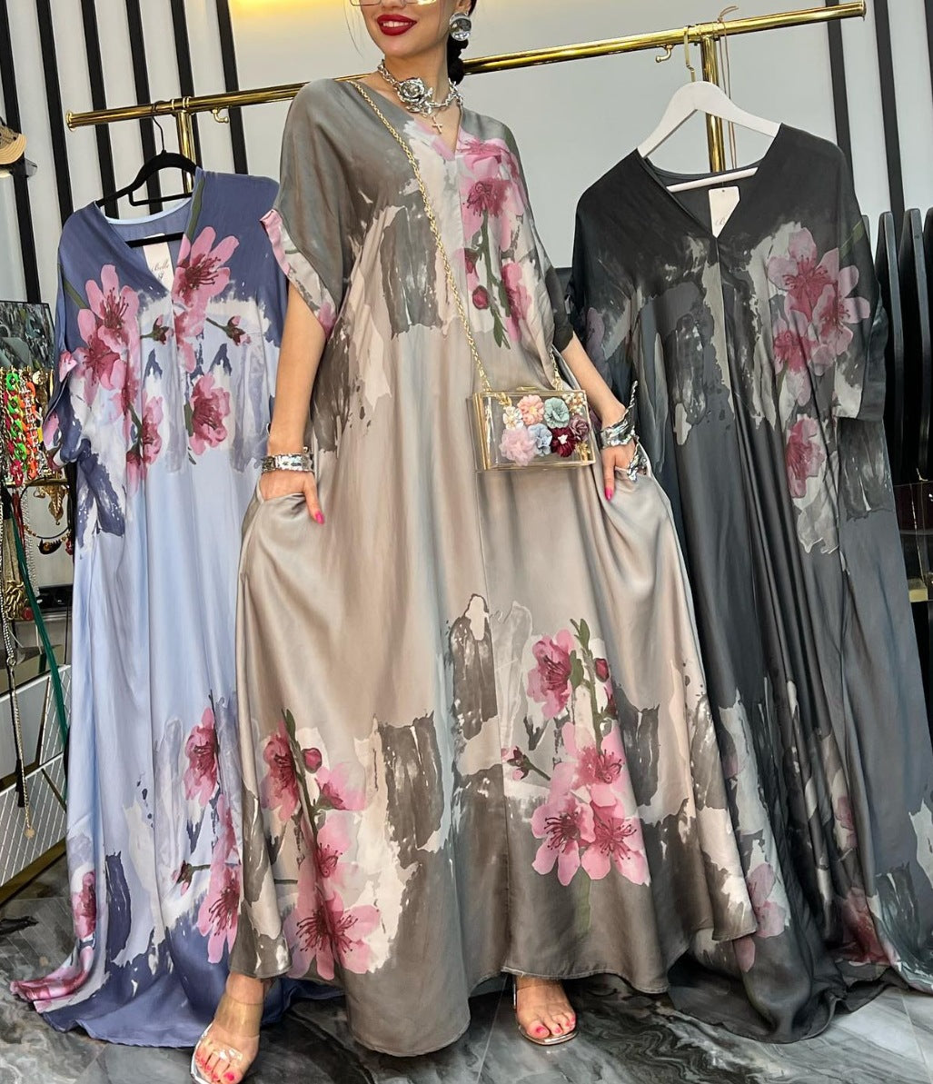 Berg-Feldt Robe Caftan Fleurie pour Femme