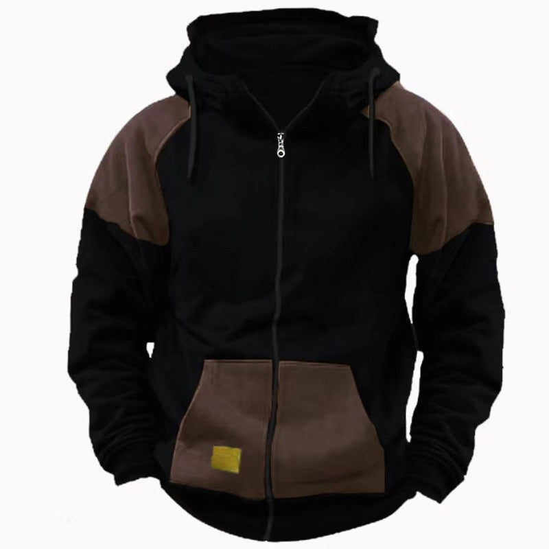 Herren sportliche Kapuzenjacke mit modischen Kontrastdetails Berg-Feldt