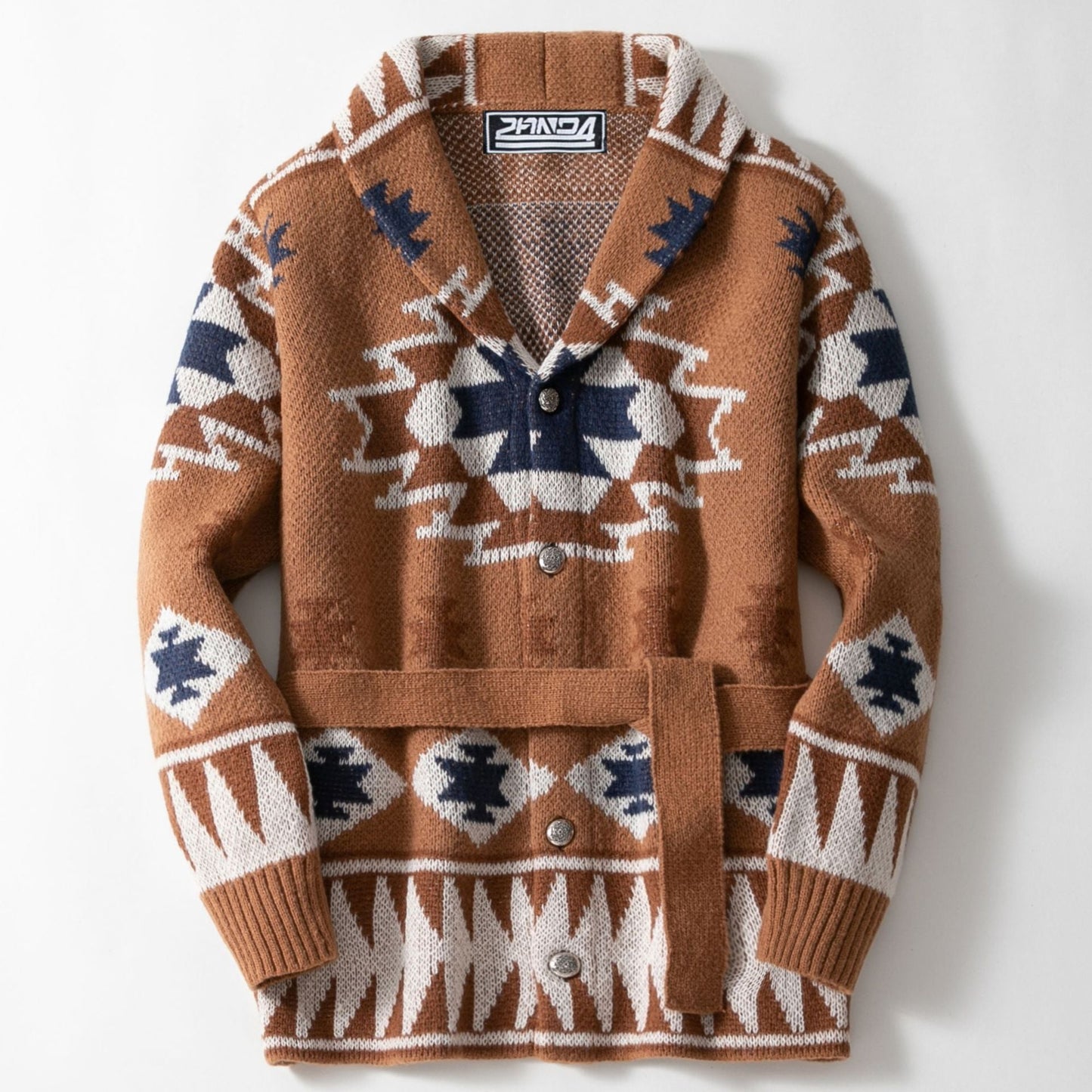 Cardigan à motif géométrique et ceinture Berg-Feldt pour femme