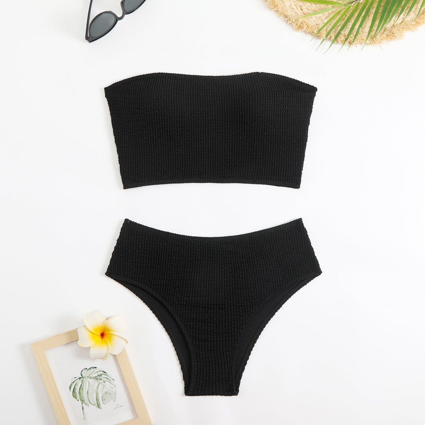 Haut de bikini bandeau texturé et culotte taille haute Berg-Feldt pour femme