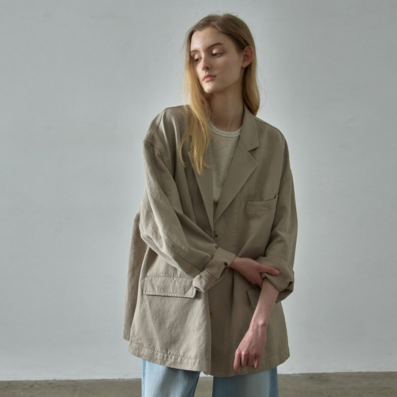 Hochwertiger Baumwoll-Blazer für Damen, lässig und Oversized von berg-feldt