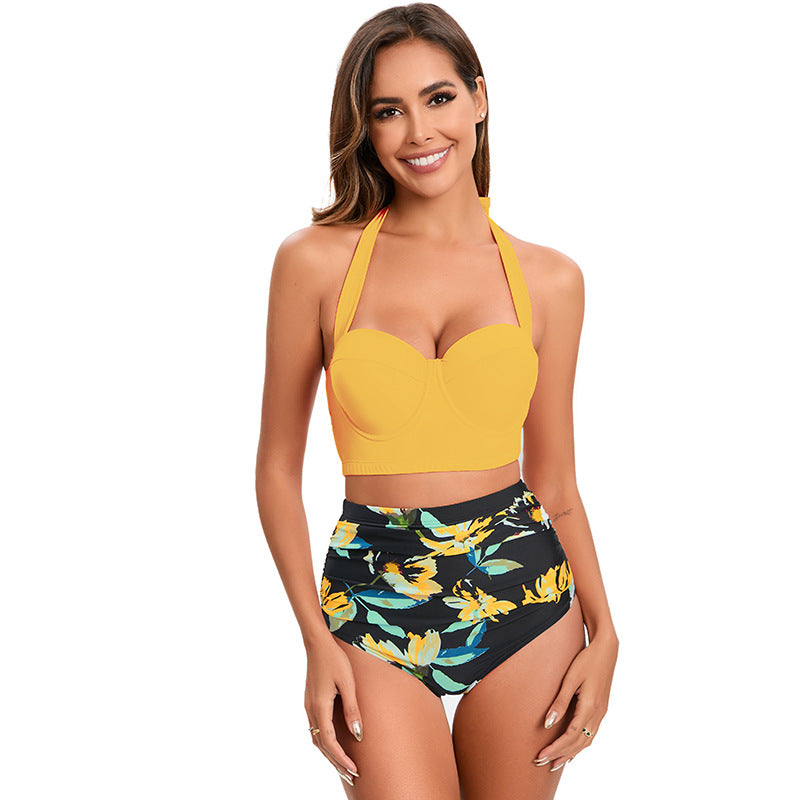 Ensemble de bikini taille haute à imprimé léopard Berg-Feldt pour femme