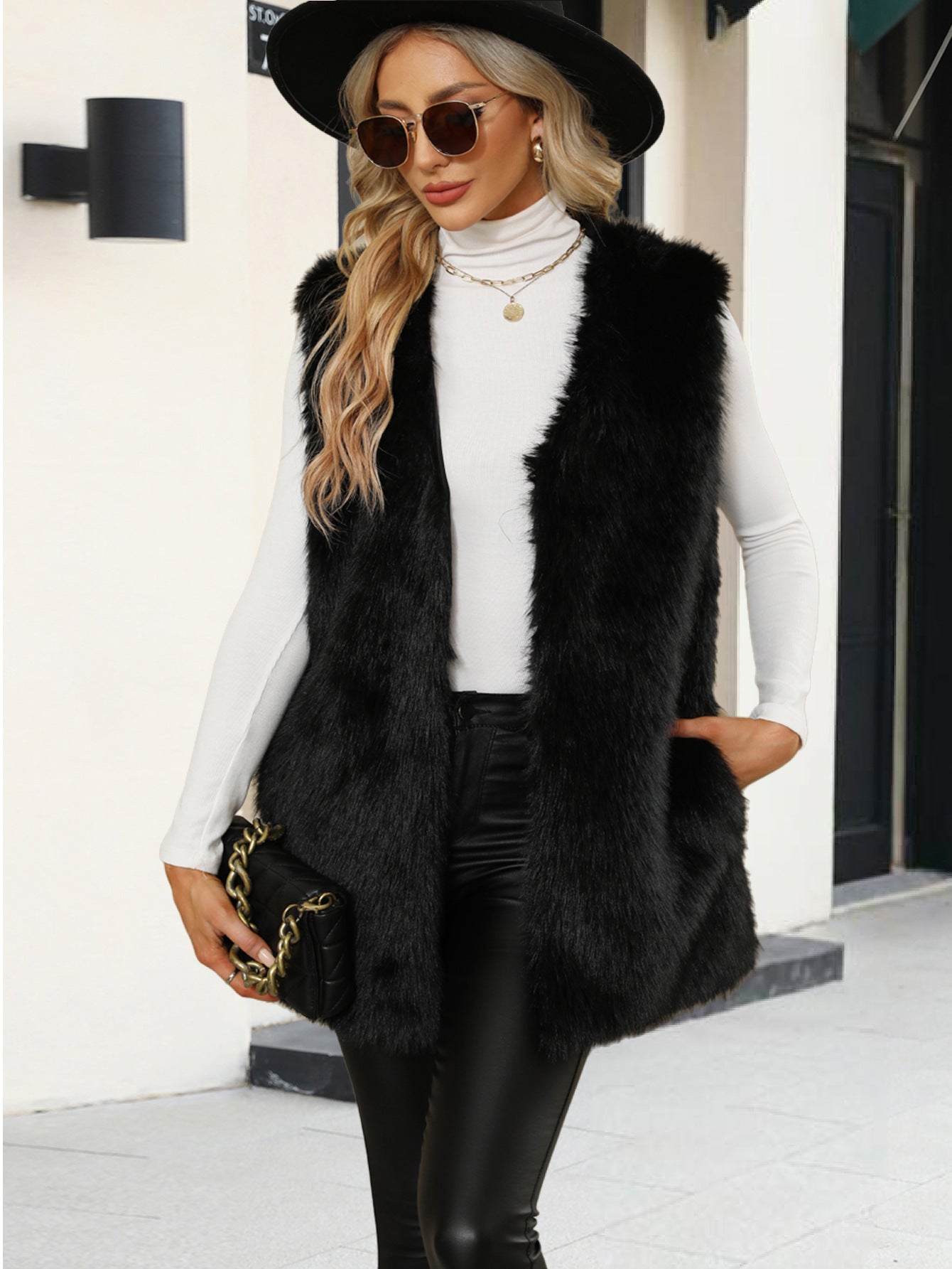 Gilet sans manches en fourrure pour femme Berg-Feldt