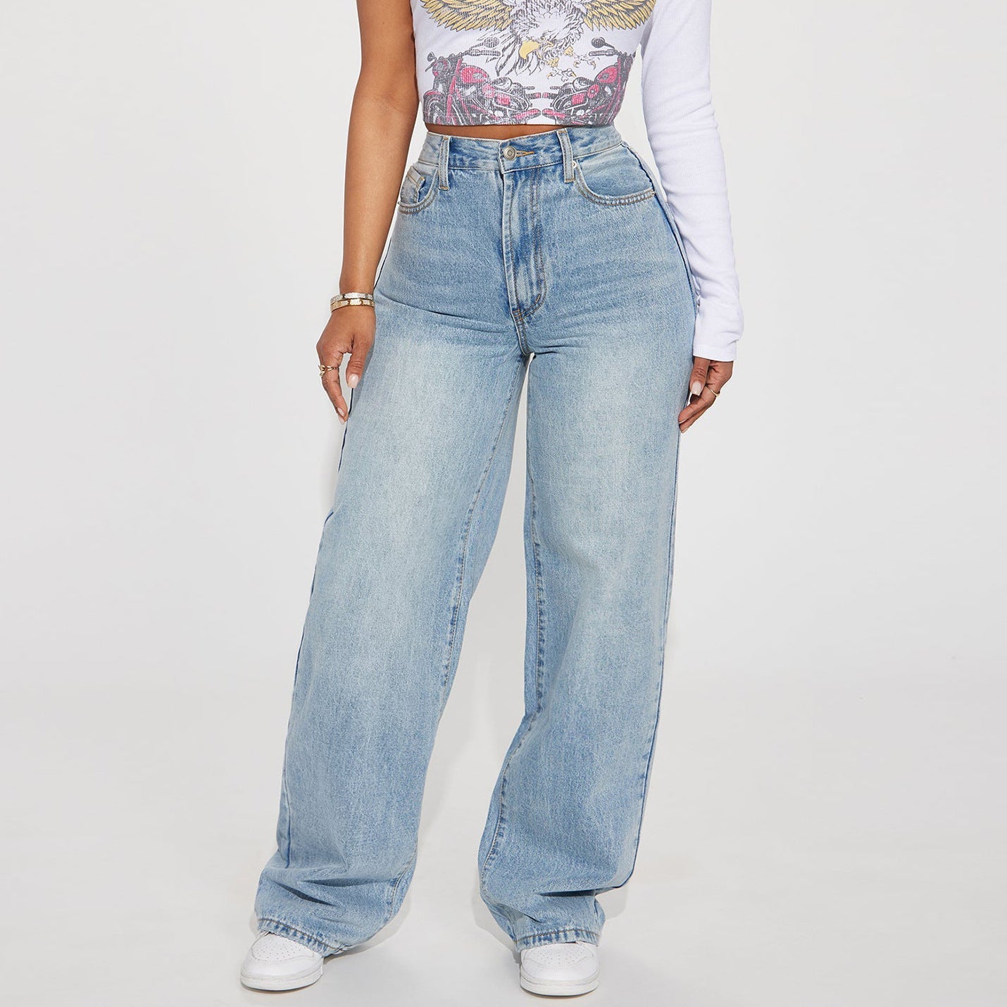 Berg-Feldt Jean Femme, taille haute et large