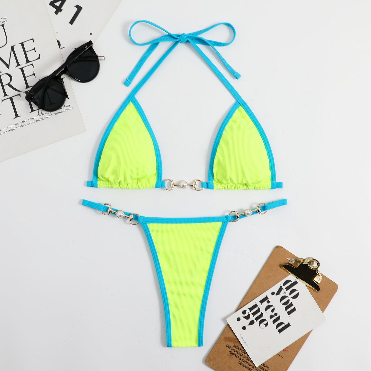 Ensemble bikini triangle à perles par berg-feldt