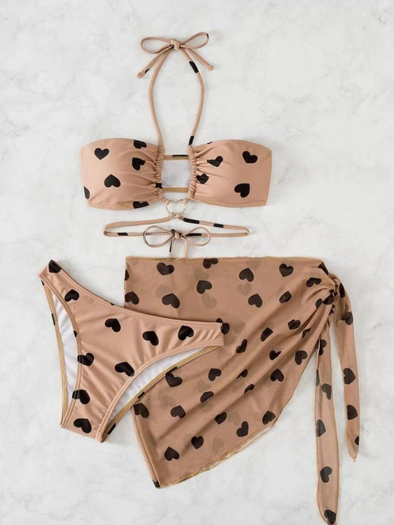 Maillot de bain deux pièces volanté moderne pour femme avec kimono floral de berg-feldt