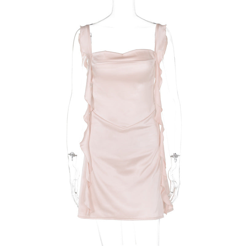 Elegantes Damen-Minikleid mit asymmetrischen Rüschen und elastischem Material von berg-feldt