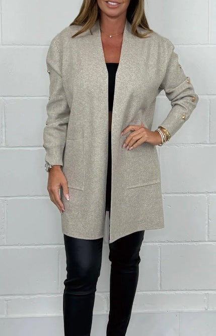 Cardigan élégant pour femme avec boutons décoratifs et poches Berg-Feldt