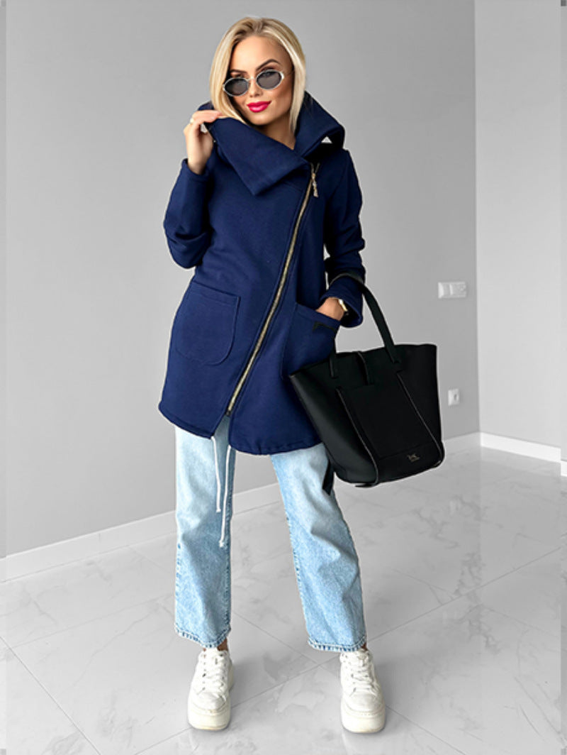 Berg-Feldt | Reißverschluss Revers Mid Length Fleece Sweatshirt Jacke
