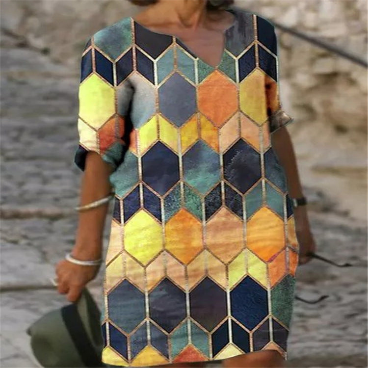 Robe droite à motif géométrique Berg-Feldt pour femme