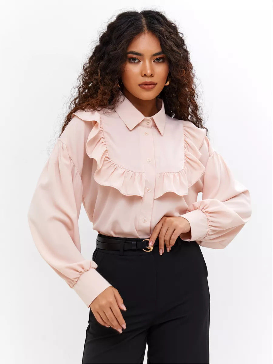 Elegantes Blusenshirt für Damen aus weicher Baumwolle mit Rüschen von berg-feldt