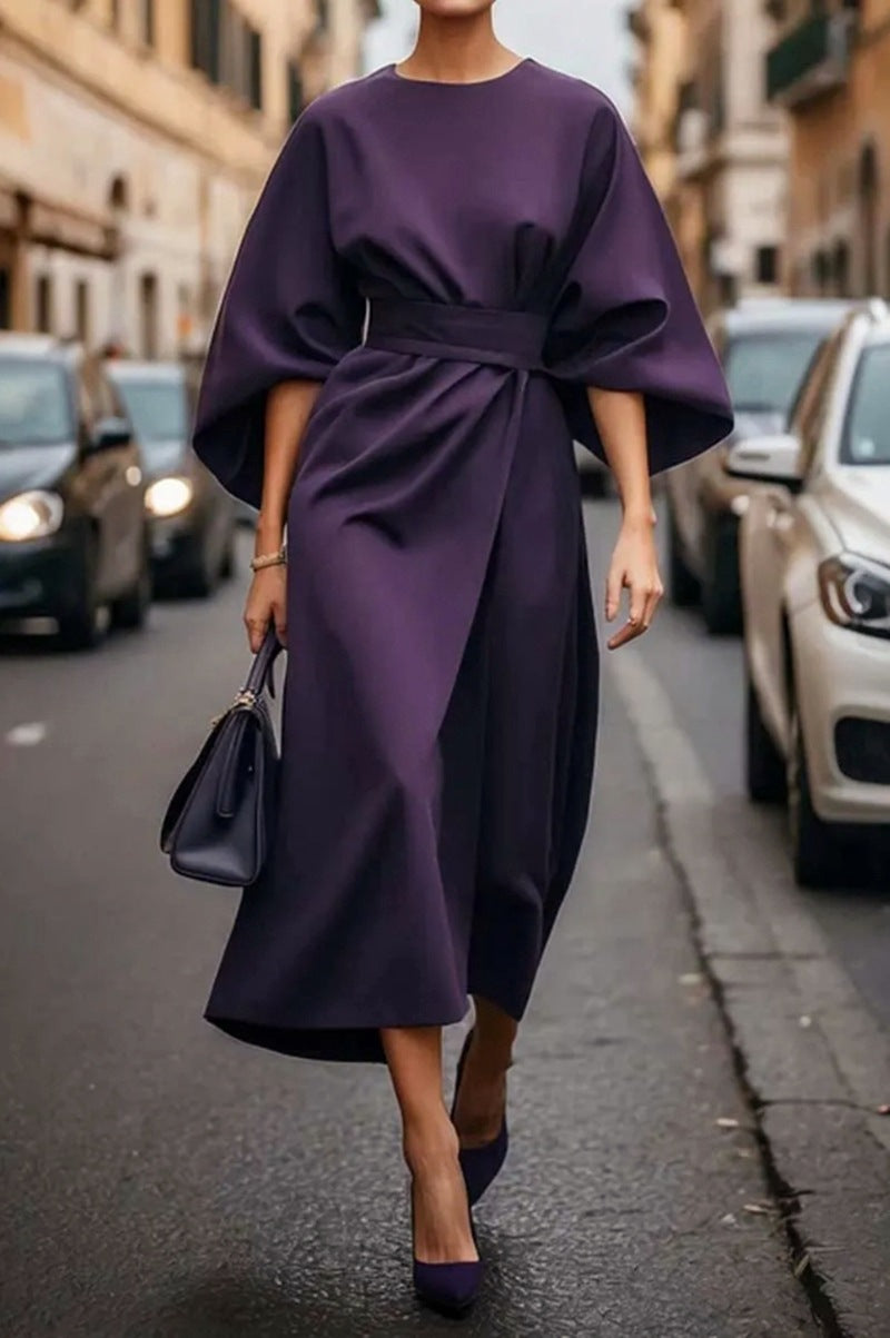 Robe longue pour femme avec manches volumineuses et ceinture élégante Berg-Feldt