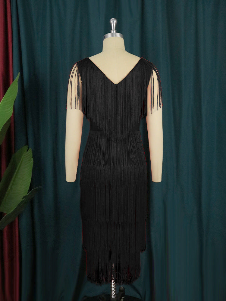 Damen Fransen Kleid Berg-Feldt
