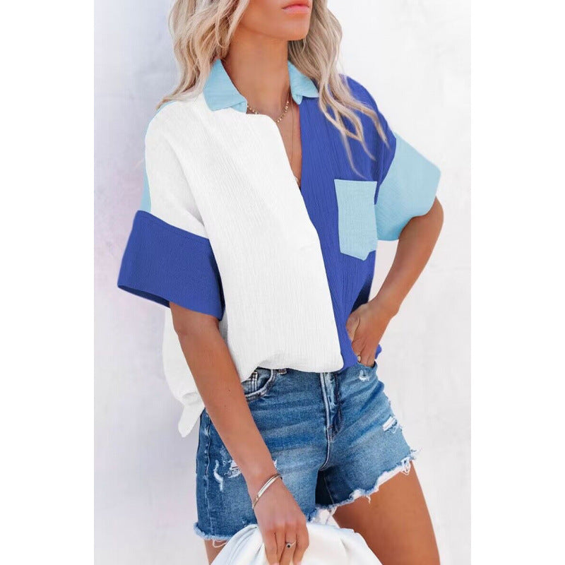 Berg-Feldt Blouse boutonnée color block grande taille pour femme