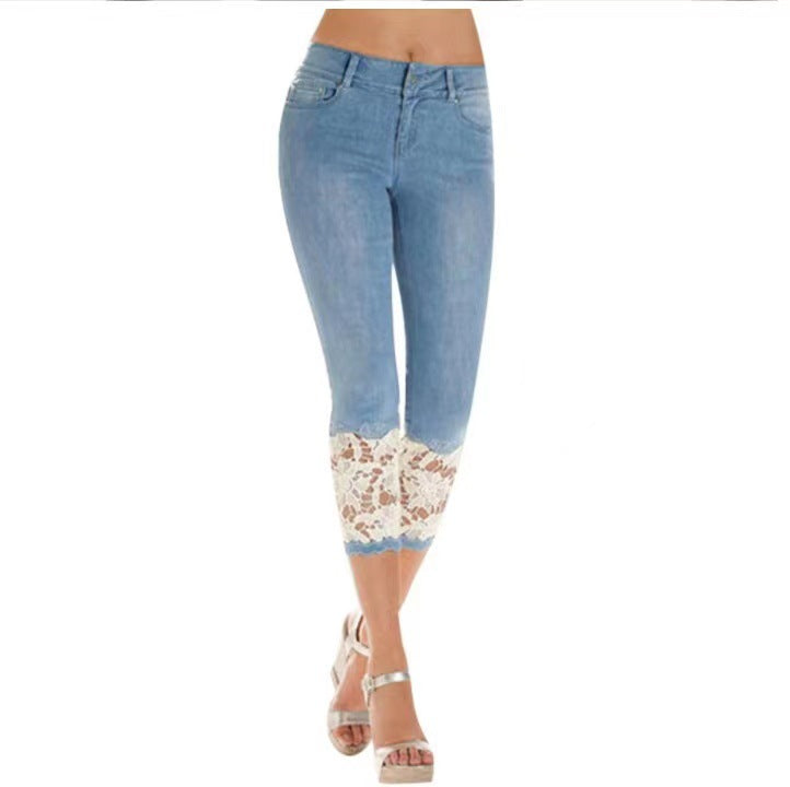 Jeans pour femmes avec dentelle et coupe ajustée Berg-Feldt