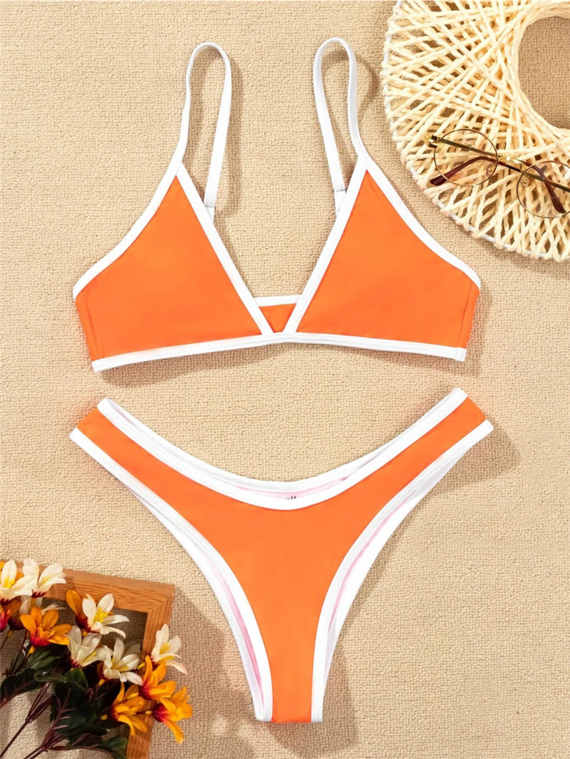 Berg-Feldt Ensemble Bikini Triangle pour Femme avec Détails Contrastés