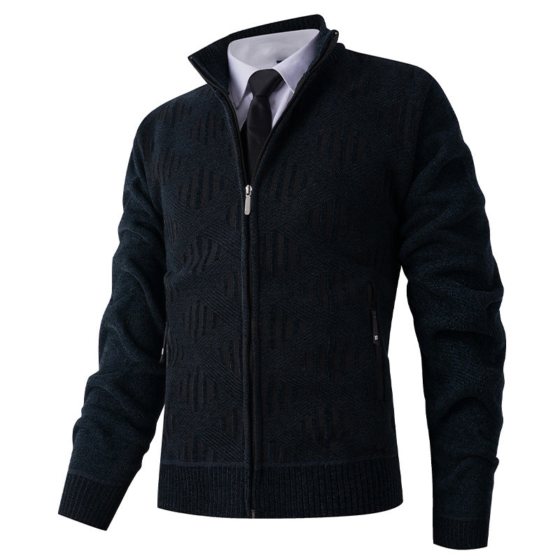 Herren Strickjacke mit strukturiertem Design und modernem Reißverschluss Berg-Feldt