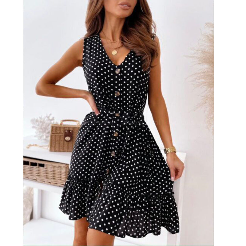 Robe midi boutonnée à volants Berg-feldt pour femme
