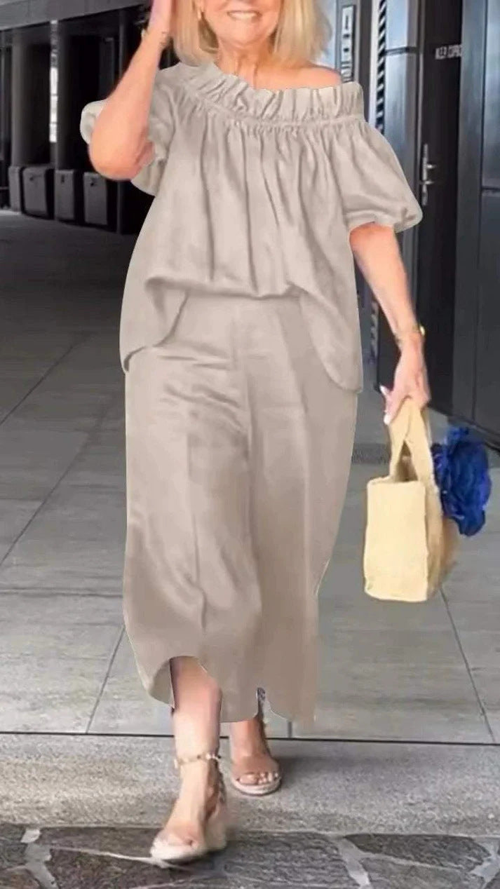 Leichtes Damen Jumpsuit Set mit weiten Ärmeln und figurbetonter Schnittführung berg-feldt