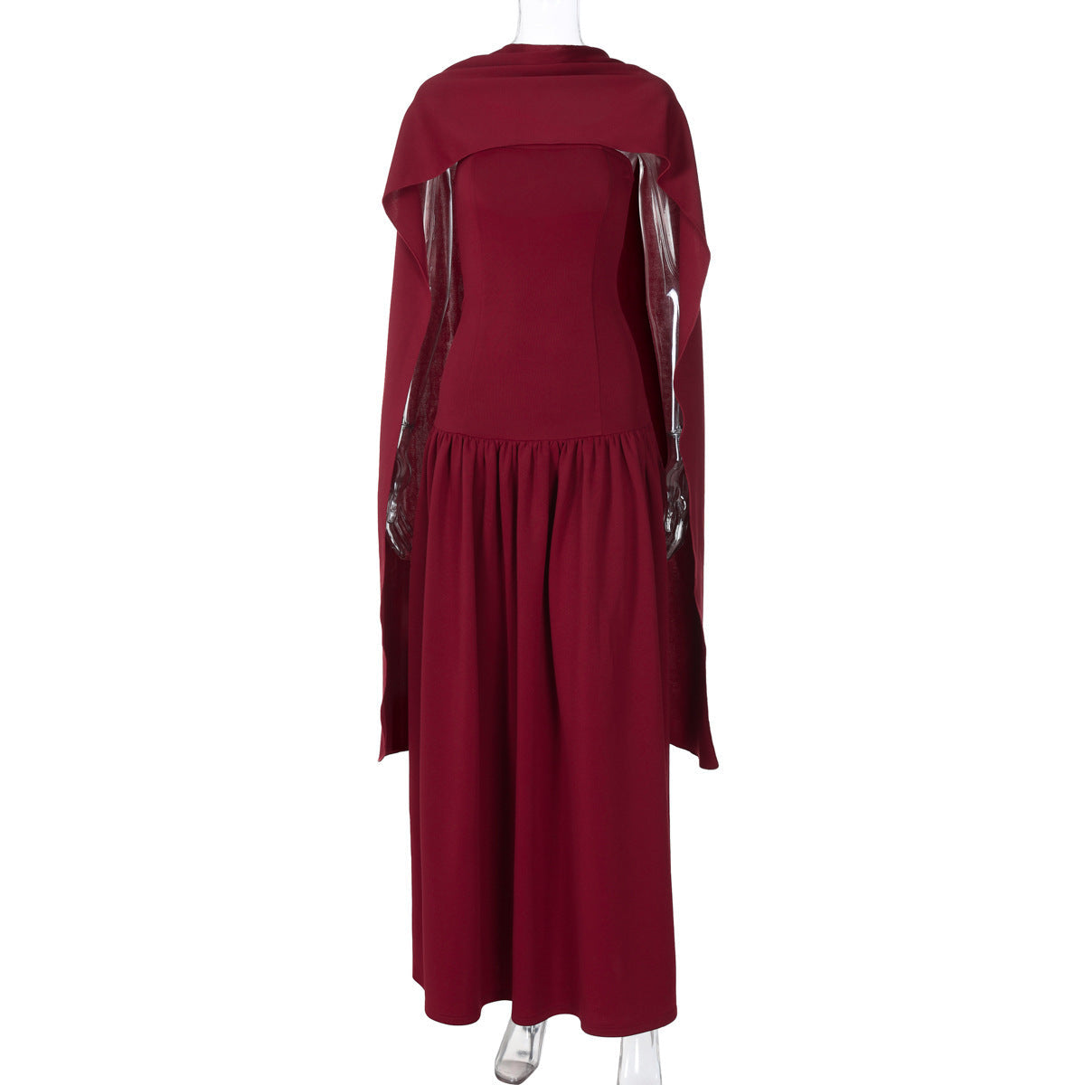 Festliches Maxikleid für Damen mit Capedesign und zarten Rüschen von berg-feldt