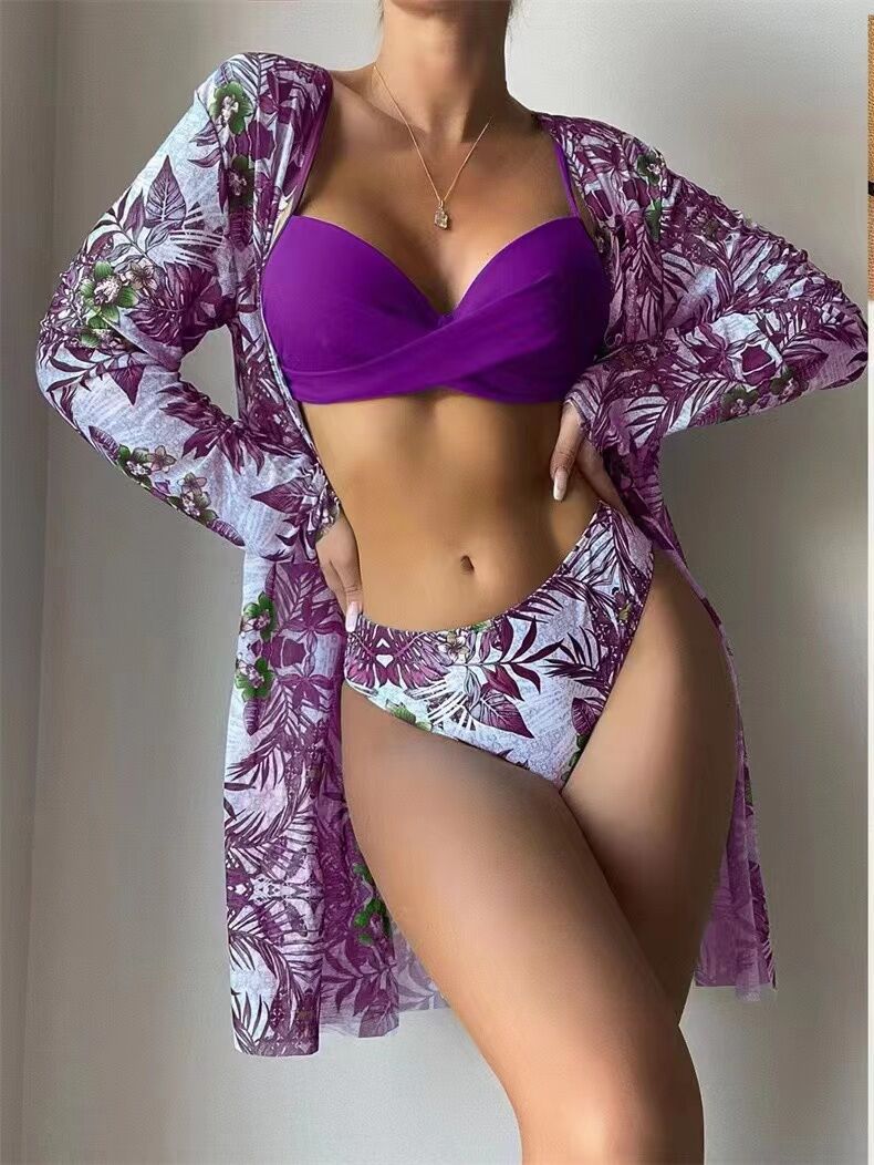 Ensemble Kimono de Plage pour Femme, Motif Floral, Fentes Hautes, de berg-feldt