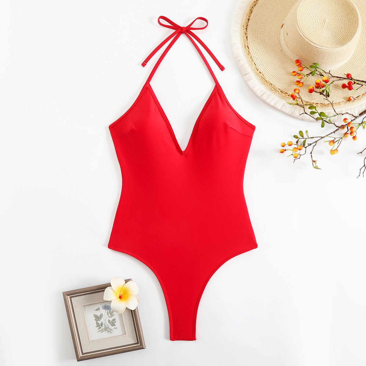 Maillot de bain femme Berg-Feldt, échancré avec décolleté en V