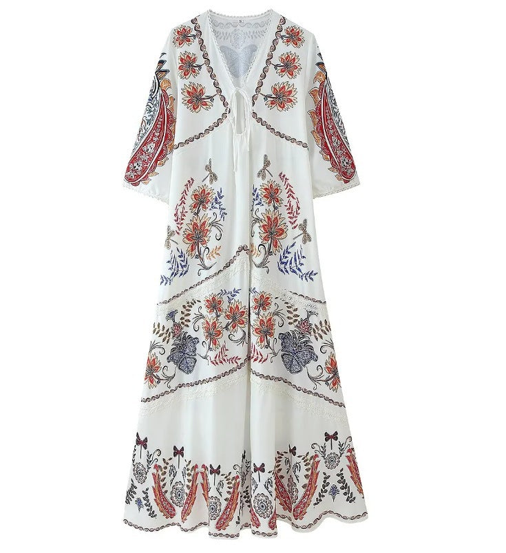Robe longue bohème à broderies de berg-feldt