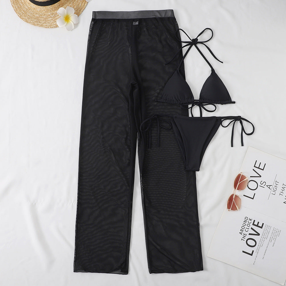 Elegant two-piece bikini with tie strings and airy trousers by berg-feldt